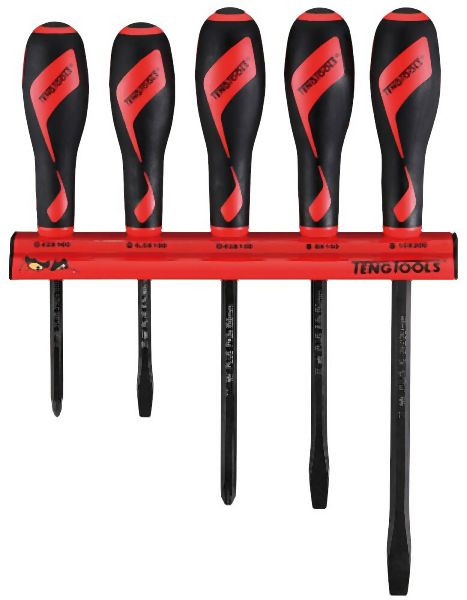 Teng Tools Durchschlag-Schraubendreher-Set, Wandhalterung, 5 Teile, WRMDT05N