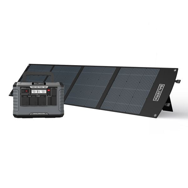 BALDERIA Power Set PS1500-200 Mobiler Stromerzeuger/Stromspeicher/Solar-Generator: Tragbare Powerstation 1500W + Solarpanel 200W, PPS1500-SP200