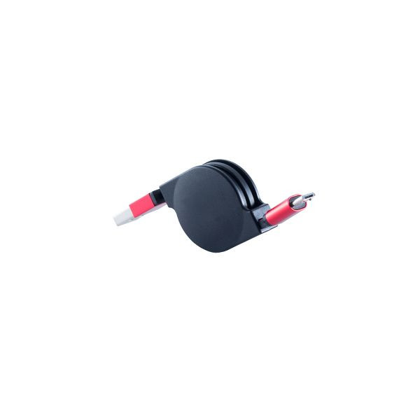 shiverpeaks BASIC-S, USB Ladekabel, USB-A-Stecker auf USB Micro B Stecker, ausziehbar, rot, 0,8m, BS14-50152