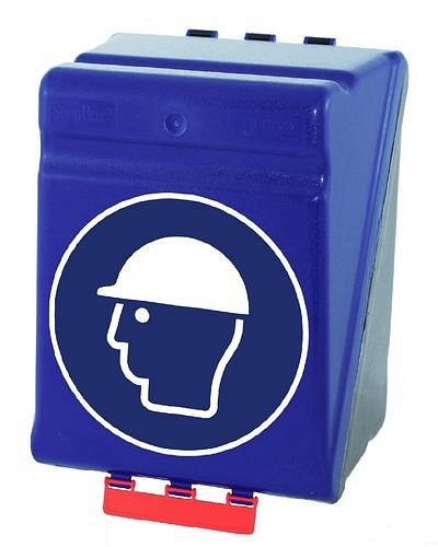 DENIOS Maxibox zur Aufbewahrung von Kopfschutz, blau, 119583