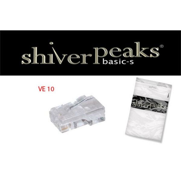 shiverpeaks BASIC-S, Netzwerk Modular-Stecker RJ45 8polig, 4 Kontakte belegt, vergoldete Kontakte, VE: 10 Stück, BS72054-10