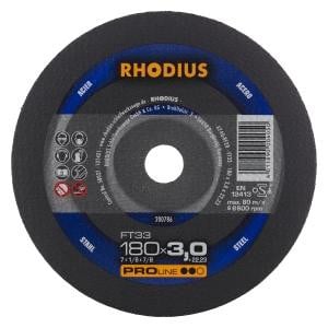 Rhodius PROline FT33 Freihandtrennscheibe, Durchmesser [mm]: 180, Stärke [mm]: 3, Bohrung [mm]: 22.23, VE: 25 Stück, 200786