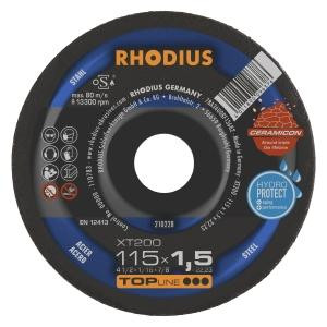 Rhodius TOPline XT200 Extradünne Trennscheibe, Durchmesser [mm]: 115, Stärke [mm]: 1.5, Bohrung [mm]: 22.23, VE: 25 Stück, 210228