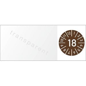 Moedel Kabelprüfplakette Jahr mit Monaten 2018, Folie, 60x25 mm, VE: 10 Stück/Bogen, 54630