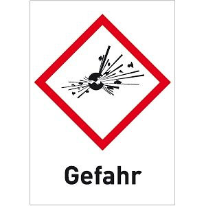 Moedel Explosiv (GHS 01) Gefahr, Folie, 52x74 mm, VE: 500 Stück/Rolle, 56342