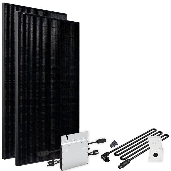 Offgridtec Solar-Direct 820W HM-800 Balkonkraftwerk Full Black Einspeisesteckdose - 5m - Ohne Halterung, 4-01-016030-052