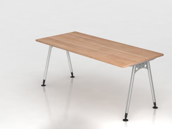 Hammerbacher Schreibtisch A-Fuß 180x80cm Nussbaum, Rechteckform, VAS19/N/S