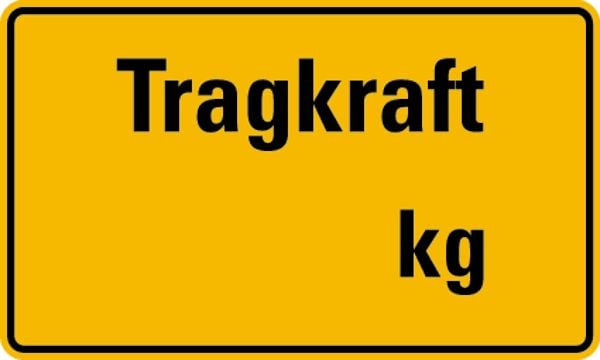 Schilder Klar Tragkraftschild, Tragkraft gelb/schwarz, zur Selbstbeschriftung, 250x150x0.45 mm Aluminium geprägt, 670/51.02