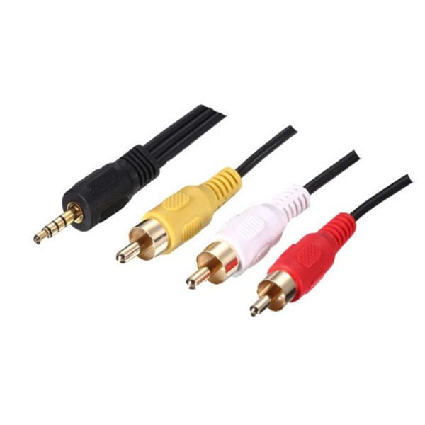 shiverpeaks BASIC-S, AV Kabel für Canon STV-250N (4 pin stereo 3,5 mm auf 3x Cinch Stecker), 1,5m, BS77391