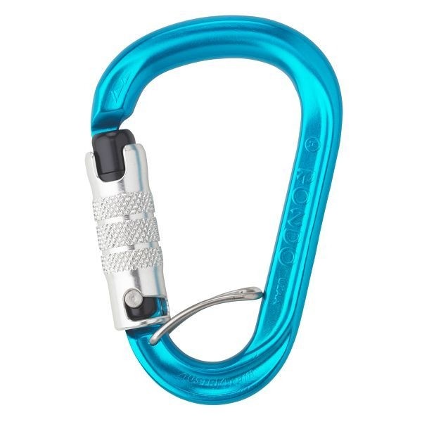 AustriAlpin Karabiner HMS RONDO 3-Wege-Autolock Selfie eloxiert, azur, VE: 40 Stück, KR35B3S-B