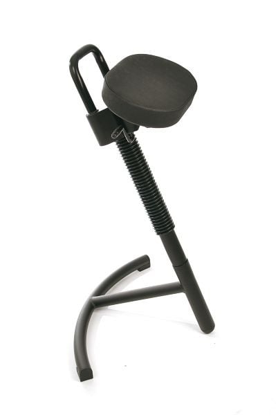 Lotz "Stabilith" Stehhilfe, ergonomisch, Gestell u Kunstleder-Sitz schwarz, höhenverstellbar 645-825, seitlich schwenkbar, 3640.01-10