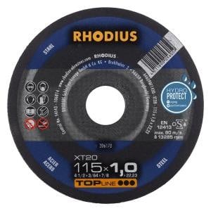 Rhodius TOPline XT20 Extradünne Trennscheibe, Durchmesser [mm]: 115, Stärke [mm]: 1, Bohrung [mm]: 22.23, VE: 50 Stück, 206170