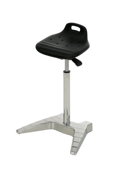 Lotz Stehhilfe, ergonomischer PU-Sitz schwarz, höhenverstellbar 700-880, Gestell Alu, 1100.01