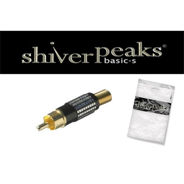 shiverpeaks BASIC-S, Cinchstecker, vergoldet, 6-8mm, Griffkörper Alu schwarz, BS52025-S