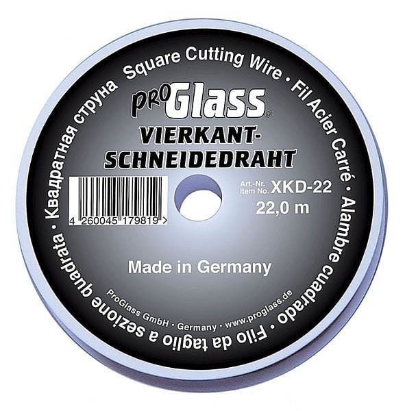 ProGlass Schneidedraht XKD, vierkantig 0,7 x 0,7 mm, 22 m auf Kunststoffspule, XKD-22