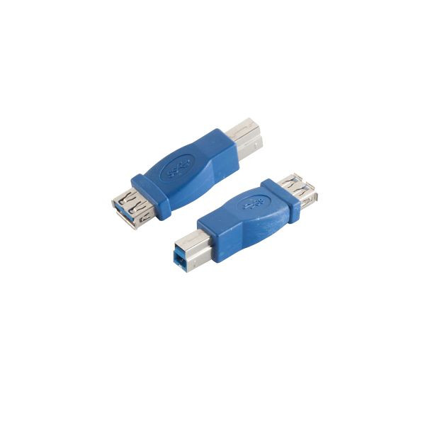 S-Conn USB Adapter 3.0 Typ A Kupplung auf Typ B Stecker, blau, 77045-3