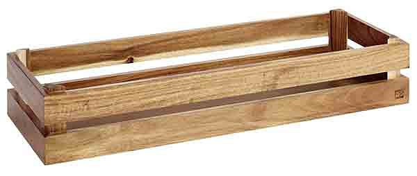 APS Holzbox -SUPERBOX-, 55,5 x 18,5 cm, Höhe: 10,5 cm, Akazienholz, passend zu GN 2/4, 11623