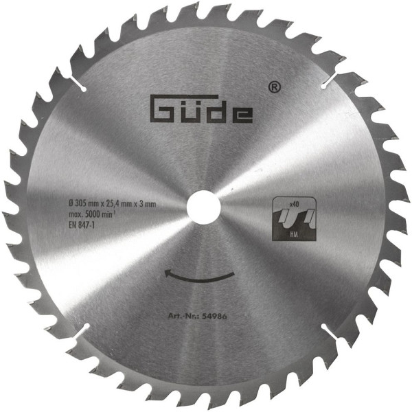 Güde Holzsägeblatt HM 305x25,4x40Z, 54986, 4015671630599