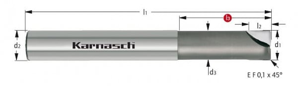 Karnasch PKD-Schaftfräser d= 4,0 / L3= 20 / Z= 2, 306524040020