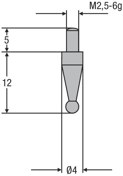 HELIOS PREISSER Messeinsatz, M2, 5mm, Kugel-ø 2,5 mm, 710172