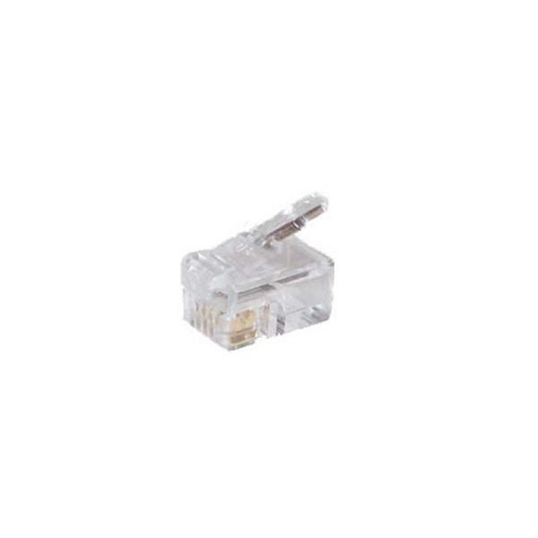 S-Conn Netzwerk-Modular Stecker RJ10 4polig, 4 Kontakte belegt, vergoldete Kontakte, 72039-