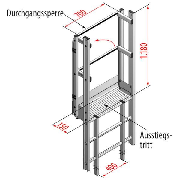 HYMER Ausstieg breit mit Tritt, Aluminium, 0053298, 4019502335790