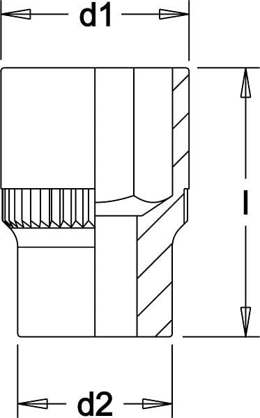 ELORA Steckschlüssel-Einsatz 1/2", Sechskant, 771-LM 17 mm, 0771000172000