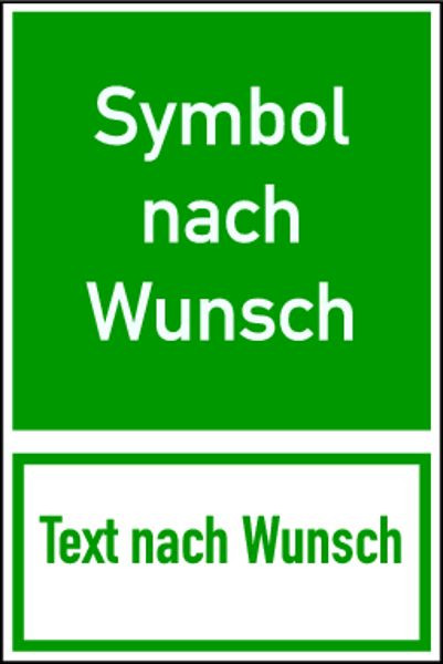 Schilder Klar Kombischild Rettungswegkennzeichnung nach Wunsch, 200x300x1.5 mm Kunststoff, 2948/72