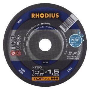 Rhodius TOPline XT20 Extradünne Trennscheibe, Durchmesser [mm]: 150, Stärke [mm]: 1.5, Bohrung [mm]: 22.23, VE: 25 Stück, 206264