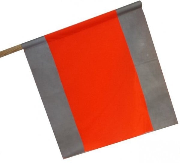 Garant Warnfahne, 500x500 mm, weiß/orange/weiß, VE: 10 Stück, 051534