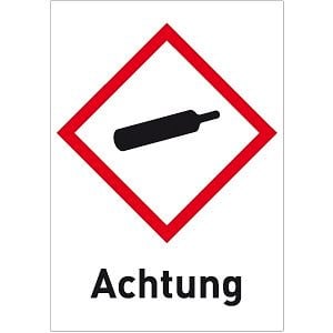 Moedel Gas unter Druck (GHS 04) Achtung, Folie, 26x37 mm, VE: 500 Stück/Rolle, 56432