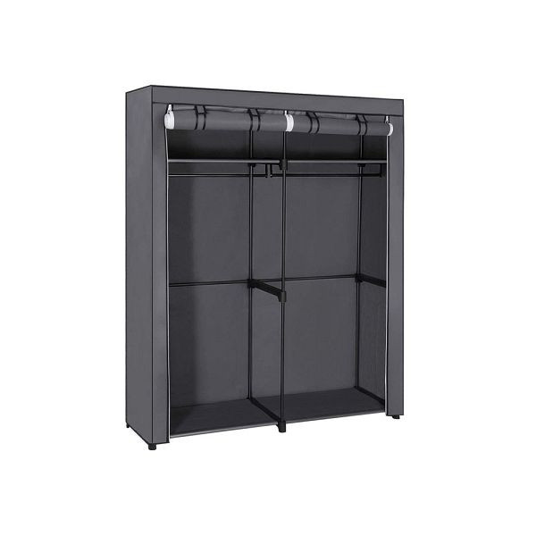 SONGMICS Stoffschrank mit Kleiderstangen grau, RYG02GY, 6955880358182