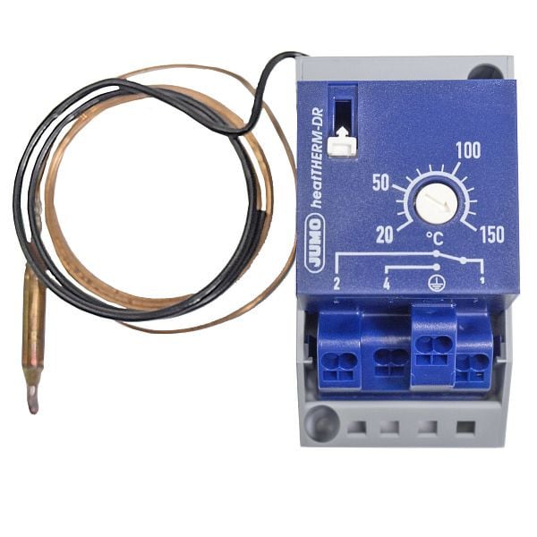 JUMO Sicherheitstemperaturbegrenzer, 20 bis 150 °C, Fernleitung 2000 mm, Hutschiene, 60003299