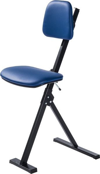 Global Professional Seating Stehhilfe Lackiert, Sitz + Rückenlehne Kunstleder blau mit Polsterung, 751810