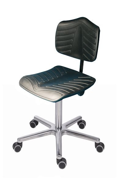 Lotz Arbeitsstuhl "Soft" Sitz: PU-soft, schwarz, soft, Sitzhöhenverstellung: 490 - 670 mm, Aluminium-Fußkreuz, Ø 630 mm, Rollen, 7540.11A