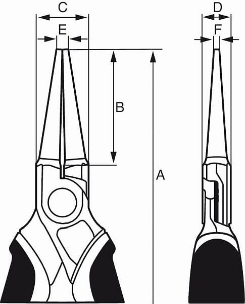 Bahco ERGO™ Rundzange mit isolierten Zwei-Komponenten-Griffen, phosphatiert, VDE-geprüft, 160 mm, 2521S-160