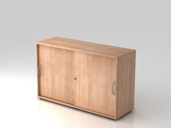 Hammerbacher Schiebetürschrank 2OH 120cm Bogengriff Nussbaum/Nussbaum, 120x40x74,8 cm (BxTxH), V1752S/N/N/BM