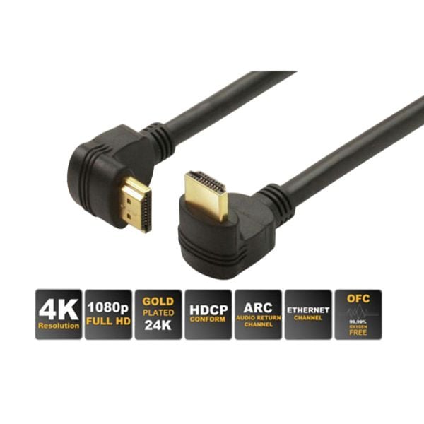 shiverpeaks BASIC-S, HDMI Stecker (A) Winkel auf HDMI Stecker (A) Winkel, vergoldete Kontakte, Full HD, ULTRA HD, 3D, HEAC, 1,0m, BS77470-6