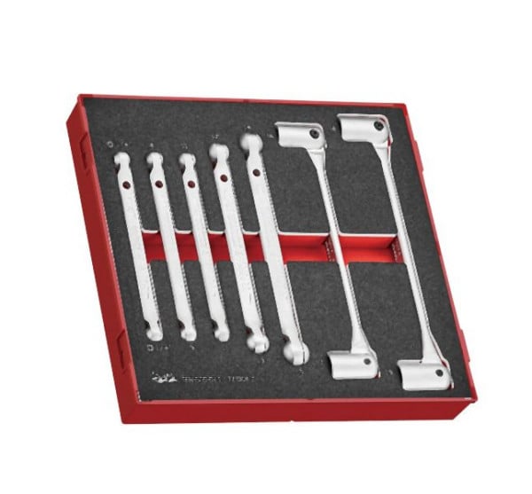 Teng Tools Doppel-Flex-Schlüssel-Set, FOAM2, 7 Teile, TEDDF7