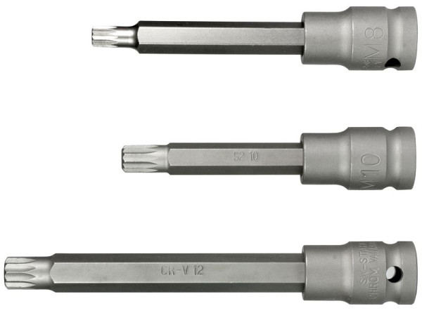 SW-Stahl IMPACT-Schraubendreheinsätze, 1/2", Innenvielzahn, M8-M12, 3-teilig, 05213L