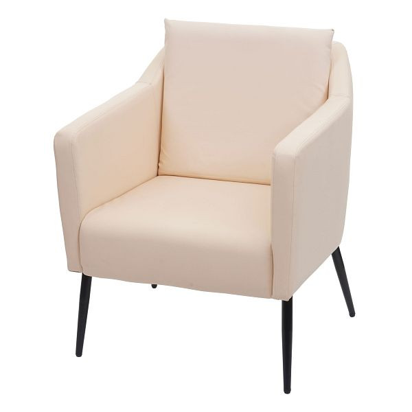 Mendler Lounge-Sessel HWC-H93a, Sessel Cocktailsessel Relaxsessel, Kunstleder creme-beige, 74707