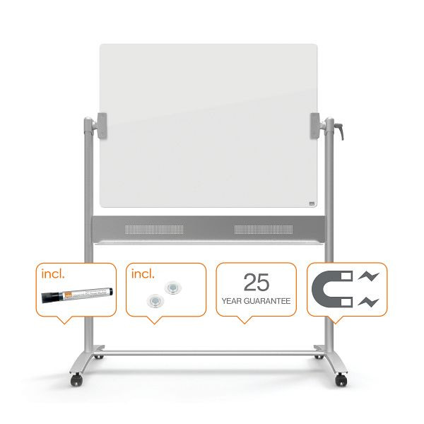 Nobo Whiteboard Mobil Glas 120 x 90 cm, 1903943