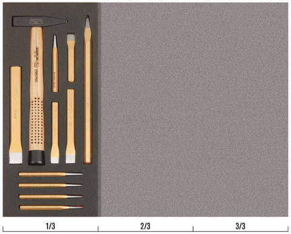 Bahco 1/3 Einlage, Meißel + Splintentreiber, 11-teilig, FF1E5003