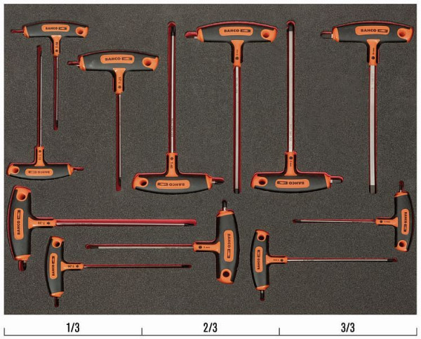 Bahco 3/3 Einlage, Schraubendreher mit T-Griff, 12-teilig, FF1A1011