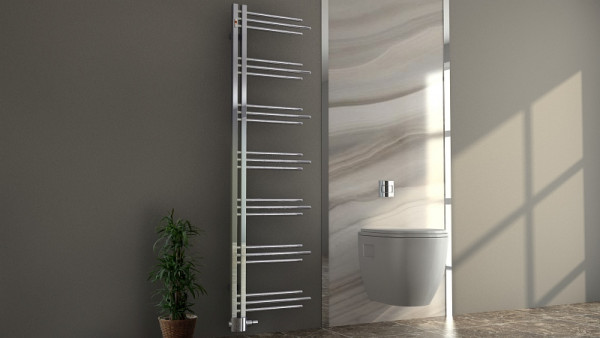 MERT Design Heizkörper NEZIFE chrom, 500 x 1750 mm, Anschlussabstand 50 mm, rechts/links Bündig, 5-NEZIFE-50x175-C-M