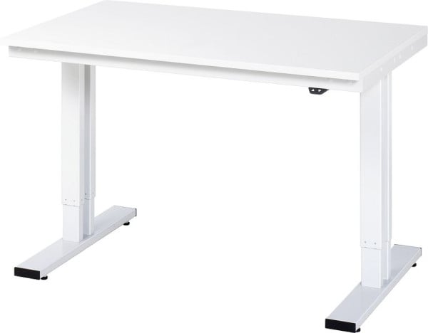 RAU Werktisch Serie adlatus 300 (elektrisch höhenverstellbar), EGB-Melamin-Platte, 1250x720-1120x800 mm, 08-WT-125-080-ME