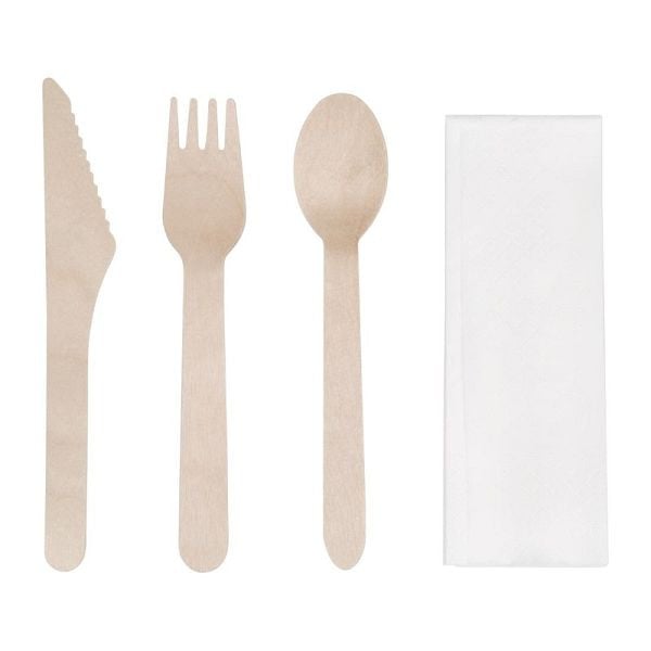 Fiesta Compostable Holzbesteck-Set (250-teilig), DF422