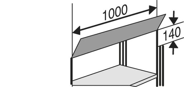 Kerkmann Beschriftungsblende Libra, B 1000 mm, schwarz, 52118015