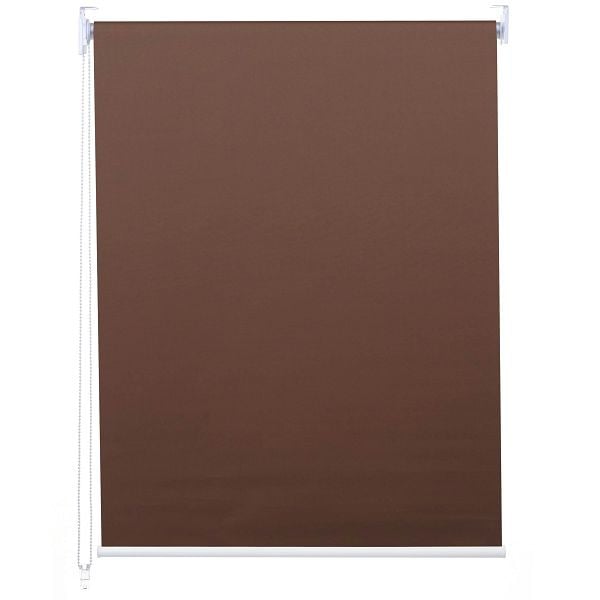 Mendler Rollo HWC-D52, Fensterrollo Seitenzugrollo Jalousie, 120x230cm Sonnenschutz Verdunkelung blickdicht, braun, 63479