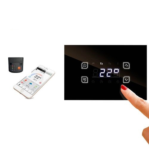 Environ GLH110 Glass Touch Temperatur-Differenzregler für Kaminöfen, Holzkessel, Heizkreise, mit Wlan Modul, ENPACQ209000003